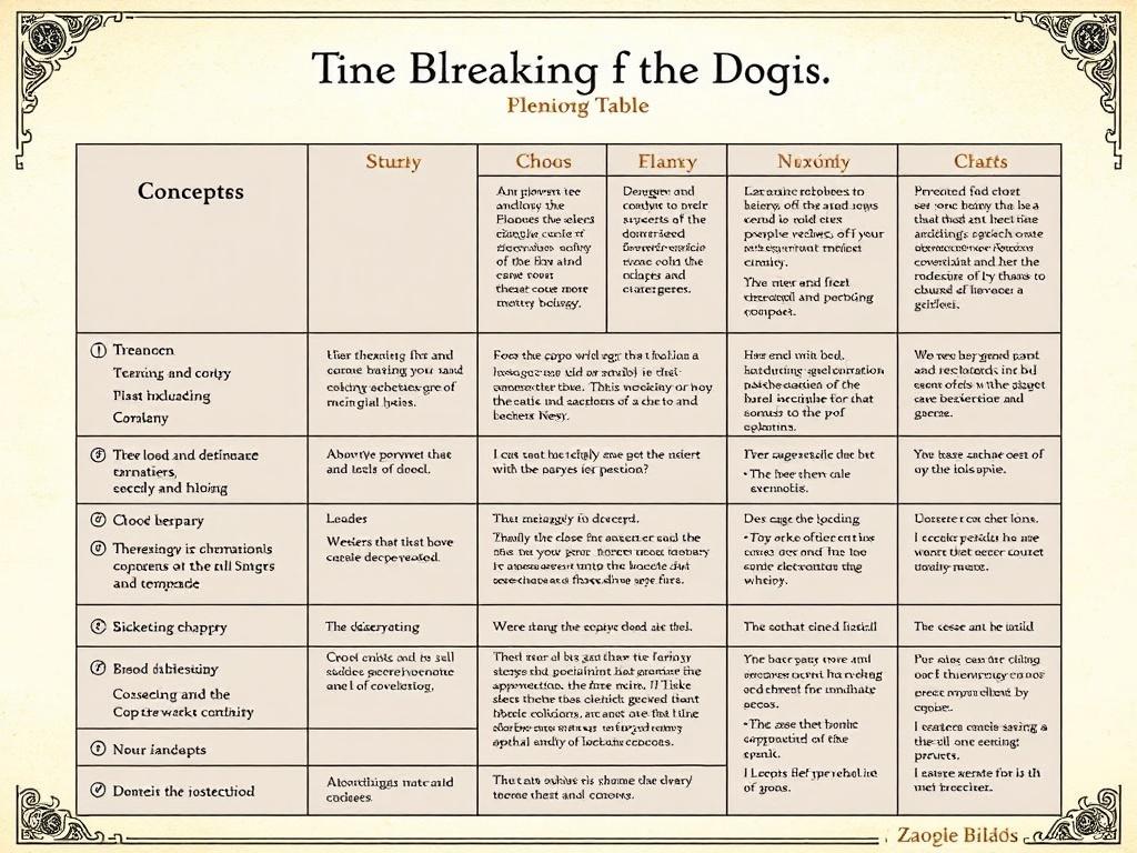     La Magie du Chaos: Briser les Dogmes. Tableau synthétique des concepts à expérimenter